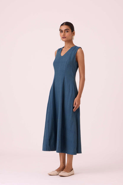 Emy Blue Handwoven Dress