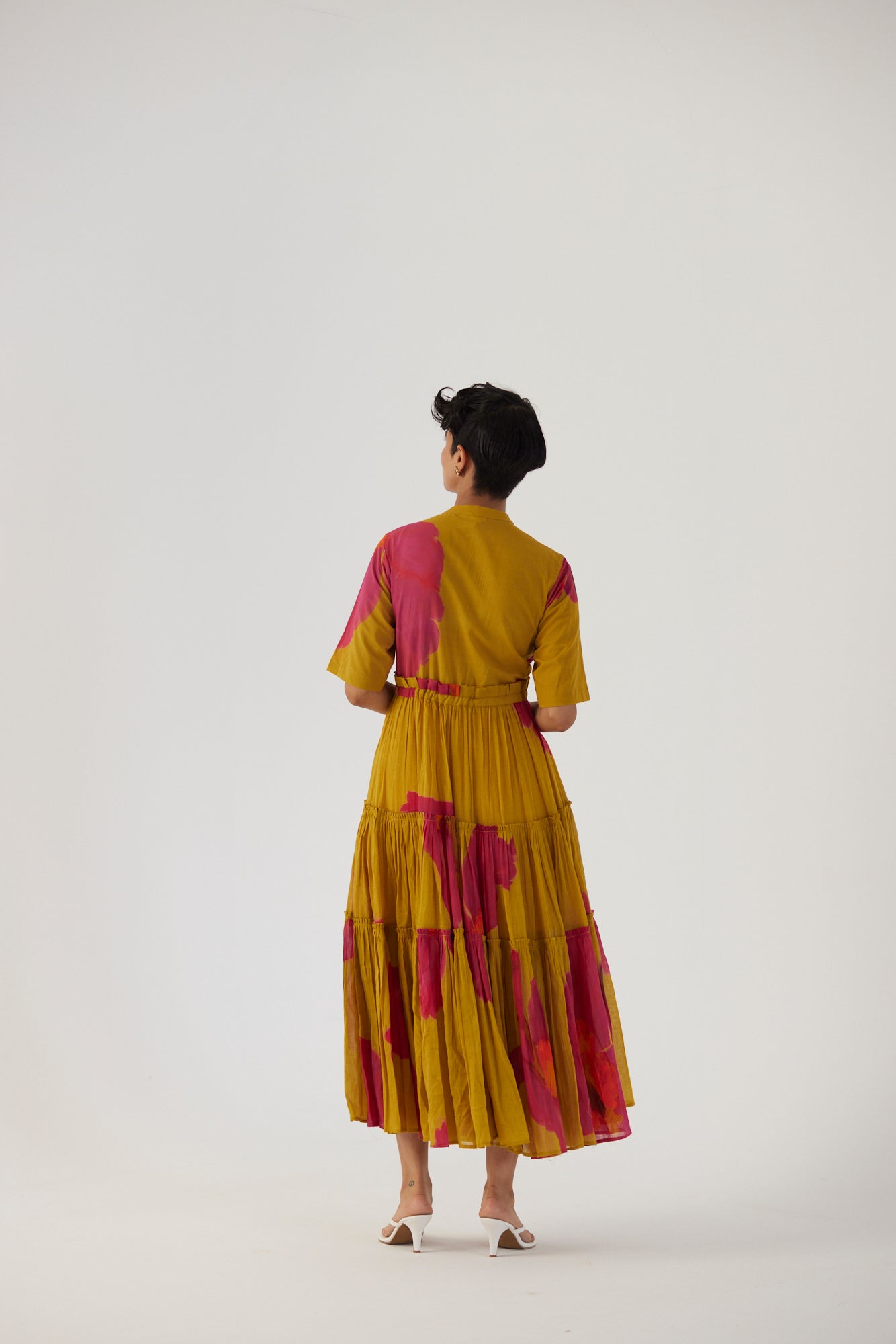 Pink Poppies Teird Dress