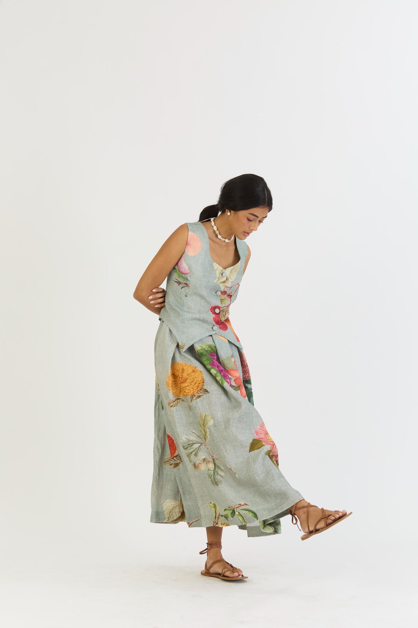 Juniper Waistcoat And Box Pleat Skirt