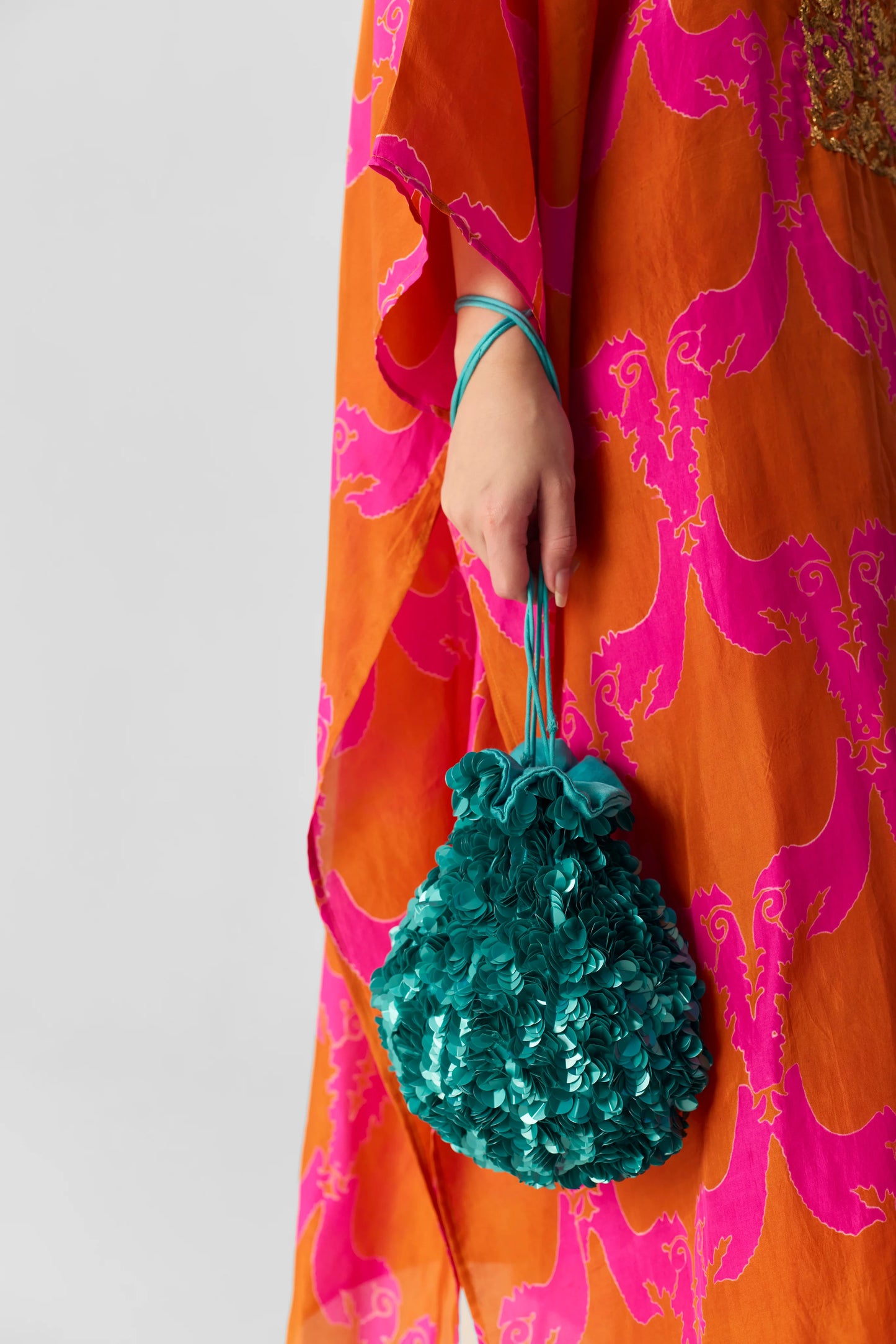 Turquoise Sequin Bag