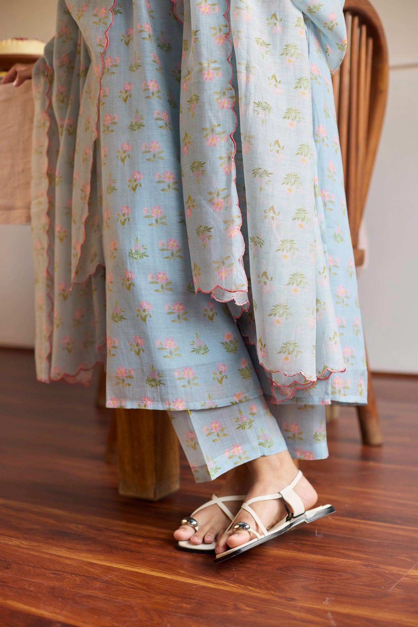 Powder Blue Pintuck Set