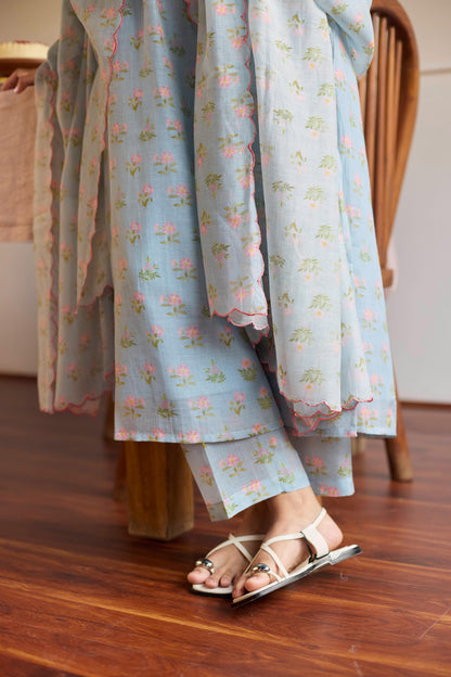 Powder Blue Pintuck Set