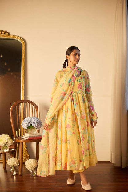 Lemon Florette Anarkali