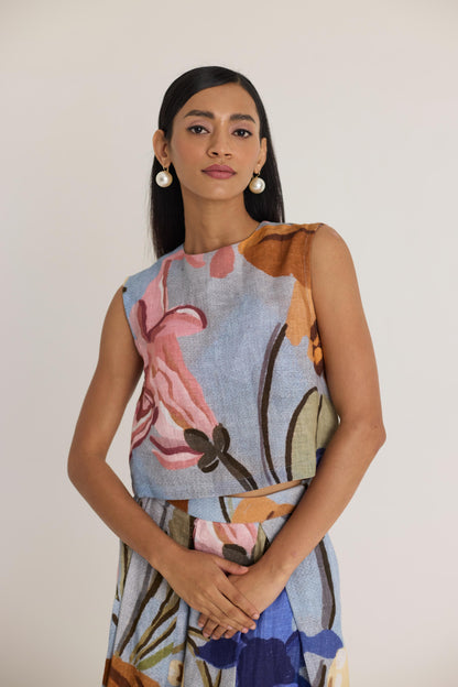 Nico Linen Top & Skirt Set