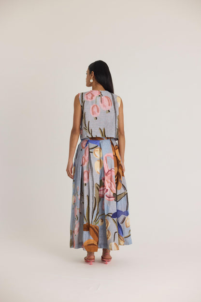 Nico Linen Top & Skirt Set