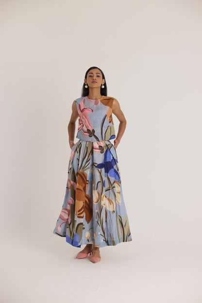 Nico Linen Top & Skirt Set