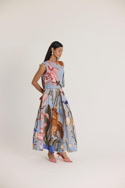 Nico Linen Top & Skirt Set