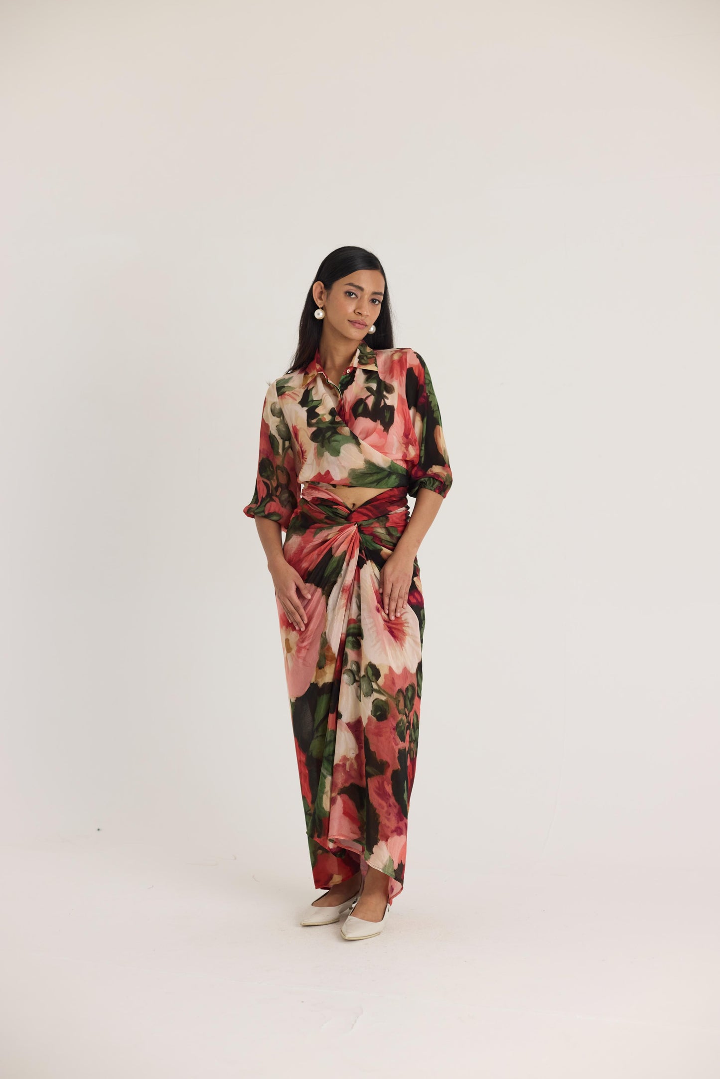 Scarlett  Tie -up Top & Skirt Set