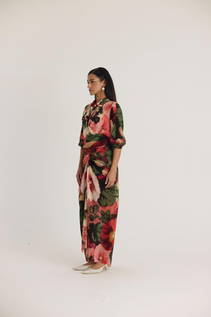 Scarlett  Tie -up Top & Skirt Set