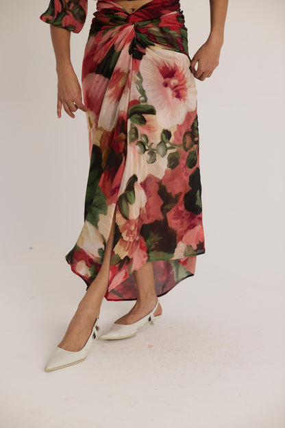 Scarlett  Tie -up Top & Skirt Set