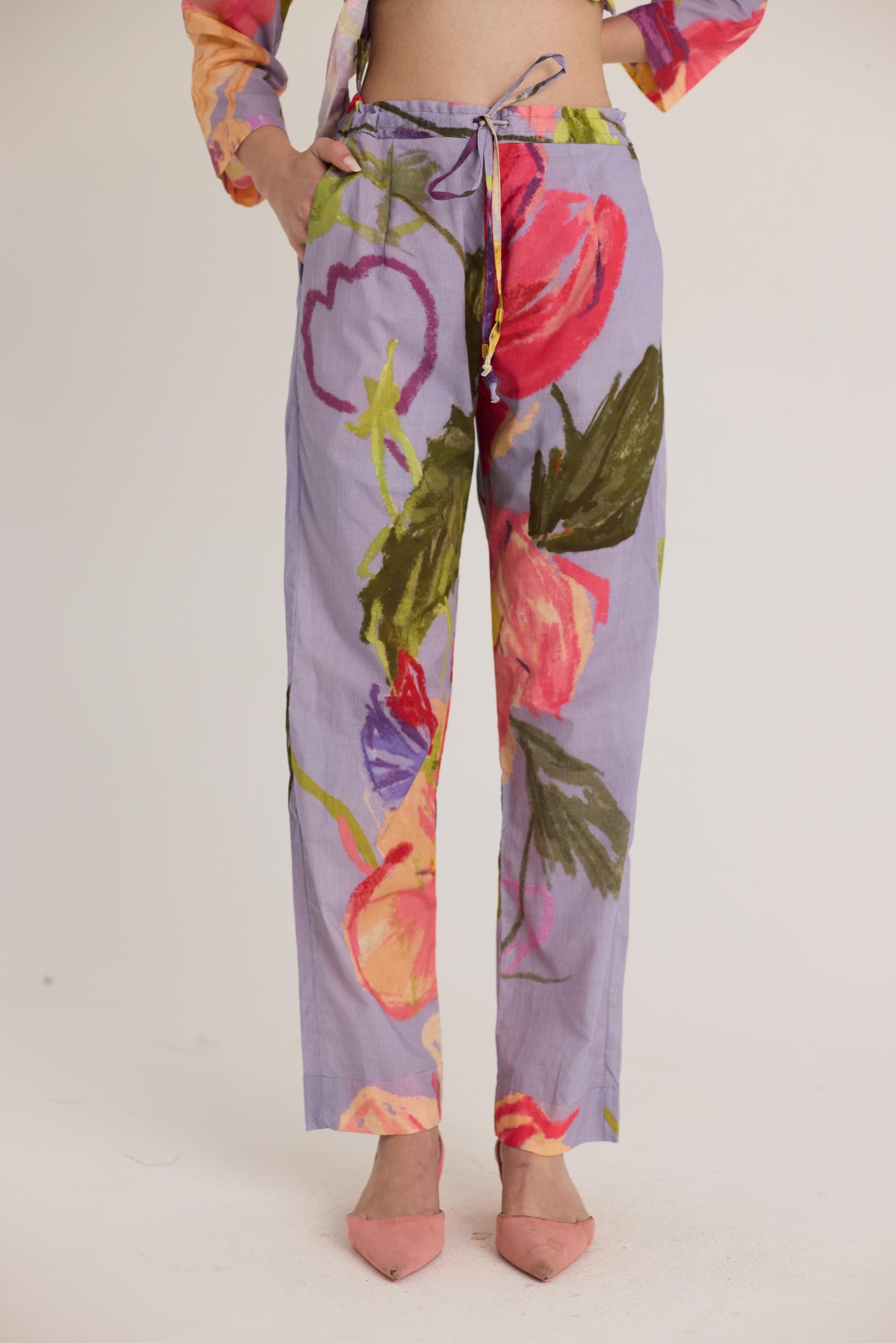 Dolly Purple Short Cotton Kurta Set