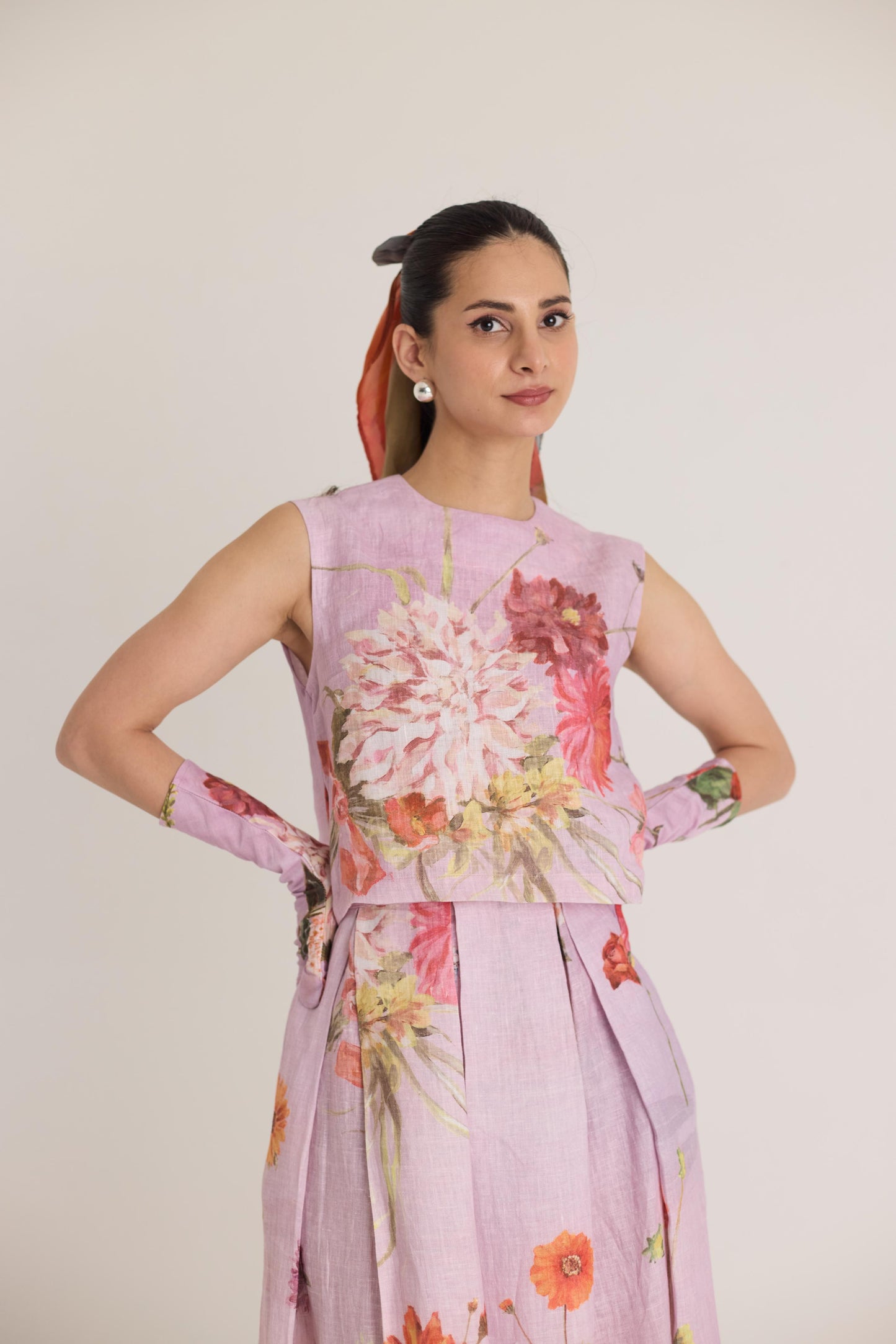 Giggle Berry Linen Top & Skirt Set