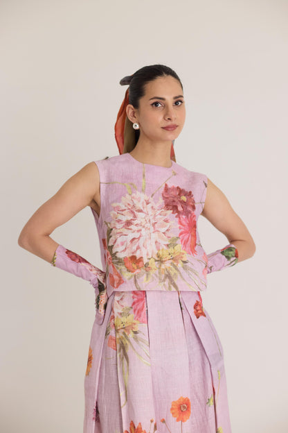 Giggle Berry Linen Top & Skirt Set