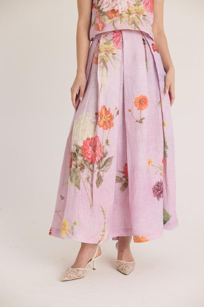 Giggle Berry Linen Top & Skirt Set