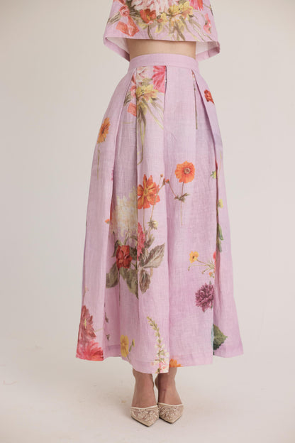 Giggle Berry Linen Top & Skirt Set