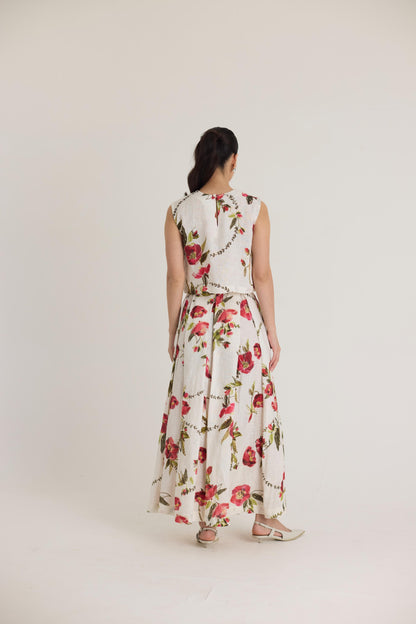 Rosita Linen Top & Skirt Set