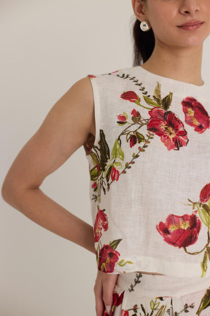 Rosita Linen Top & Skirt Set