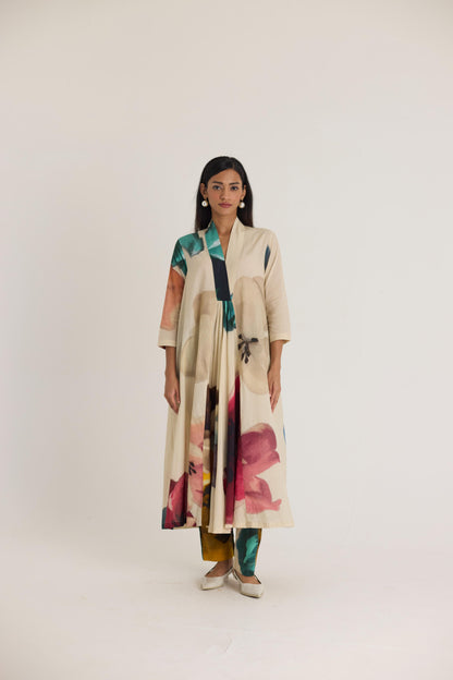 Lila Long V Neck Kurta
