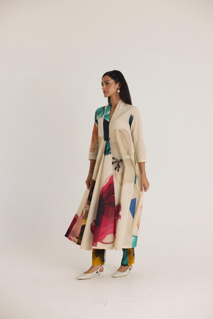 Lila Long V Neck Kurta