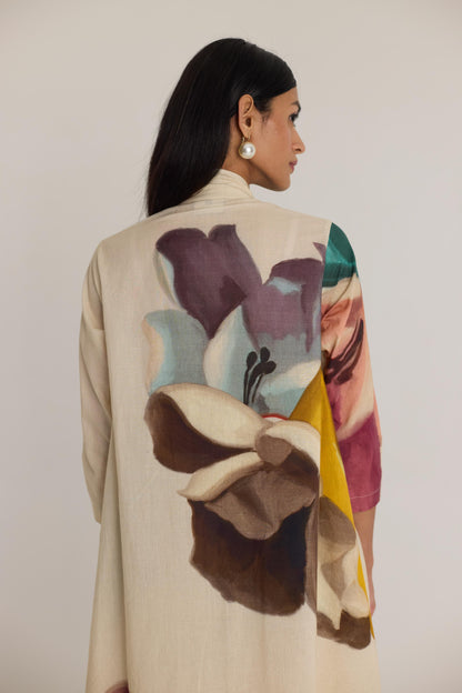 Lila Long V Neck Kurta