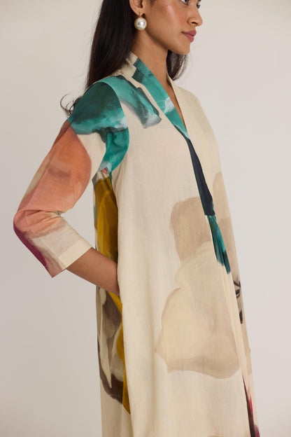 Lila Long V Neck Kurta