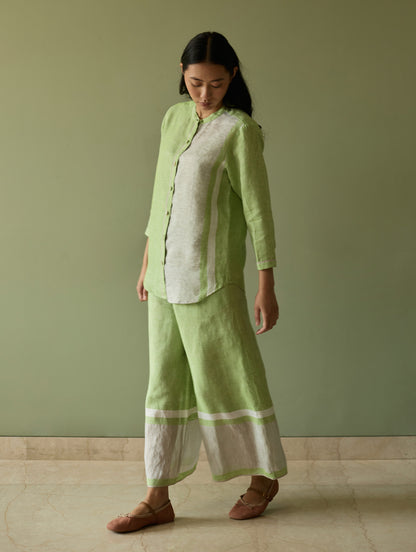 Aline Border Linen Co-ord Set - Meadow