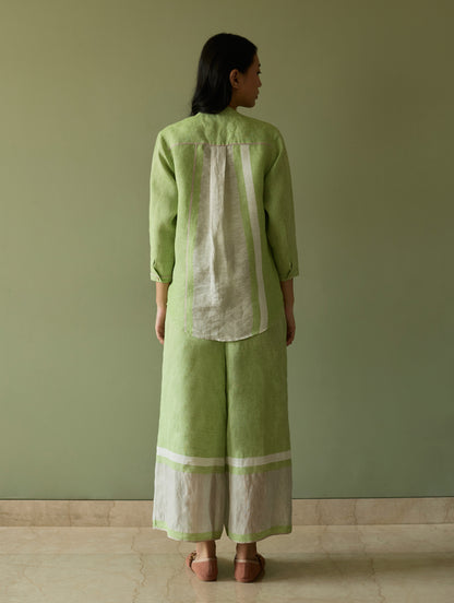 Aline Border Linen Co-ord Set - Meadow