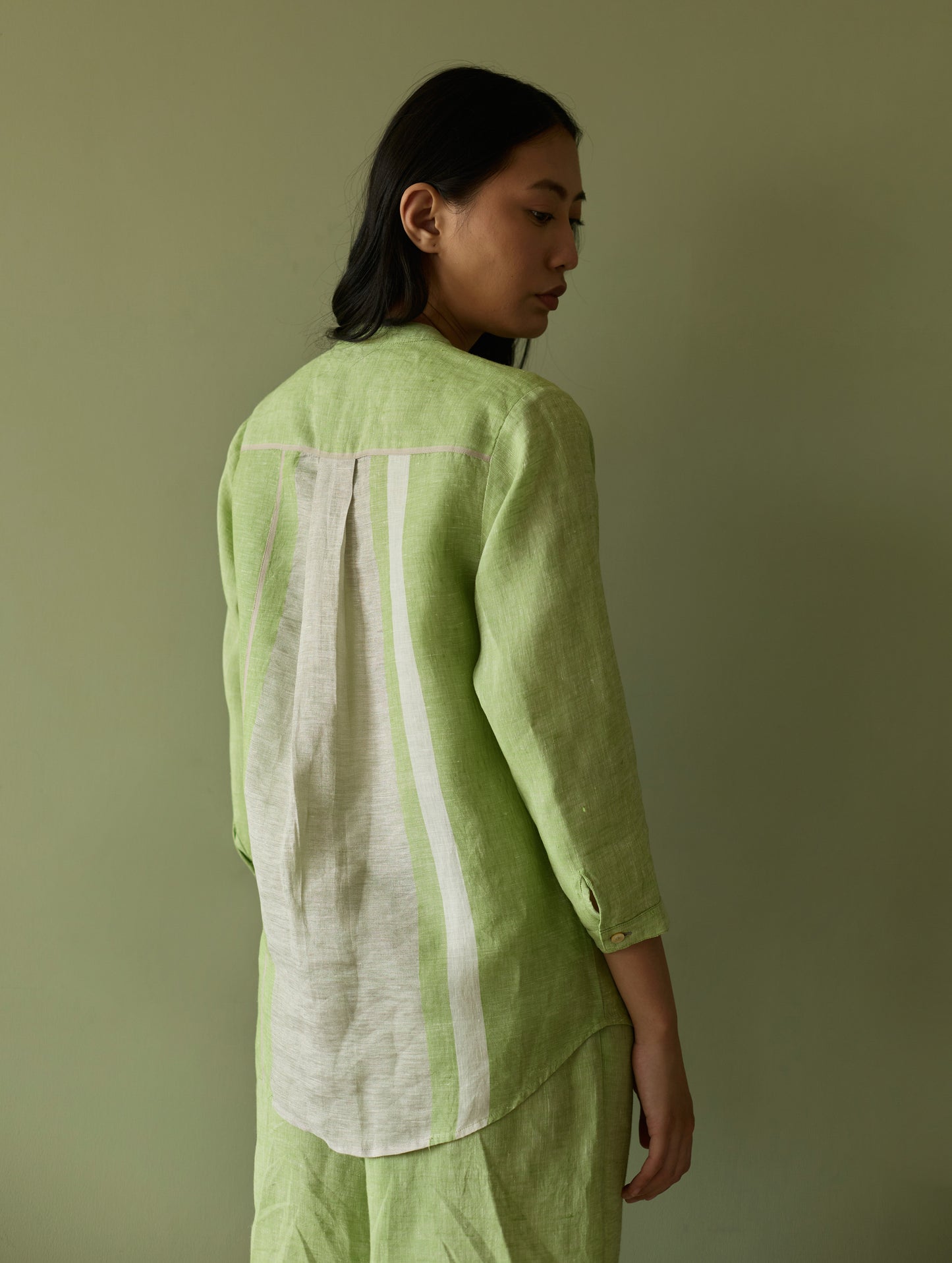 Aline Border Linen Co-ord Set - Meadow