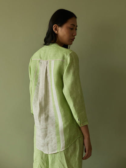 Aline Border Linen Co-ord Set - Meadow