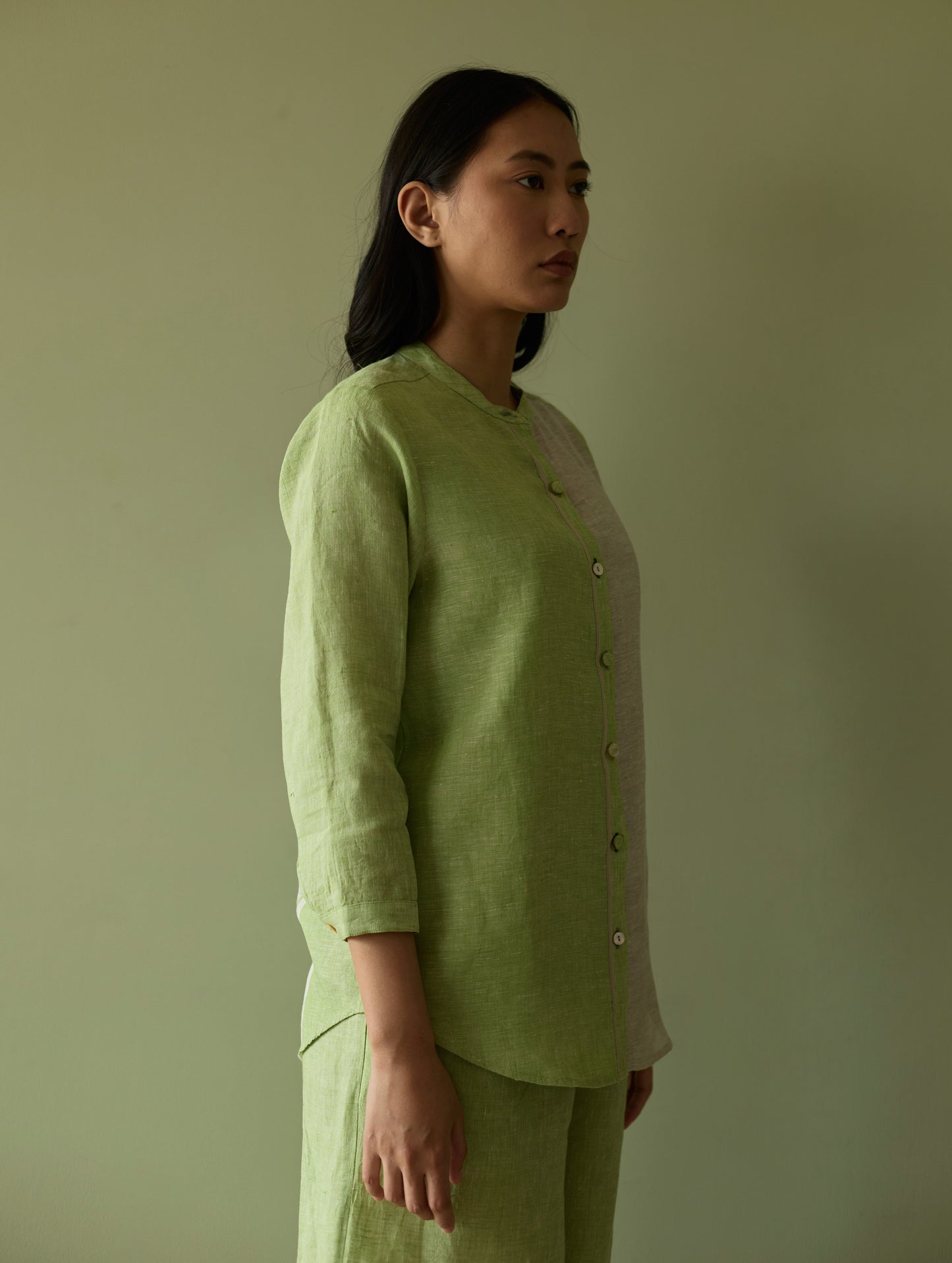 Aline Border Linen Co-ord Set - Meadow