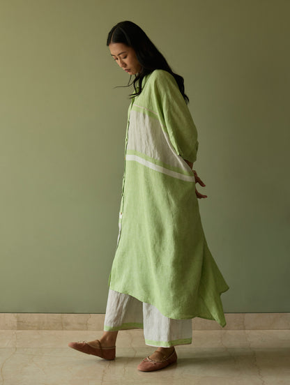 Bora Colour-Blocked Linen Kaftan - Meadow