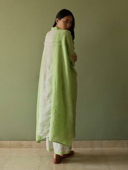 Bora Colour-Blocked Linen Kaftan - Meadow