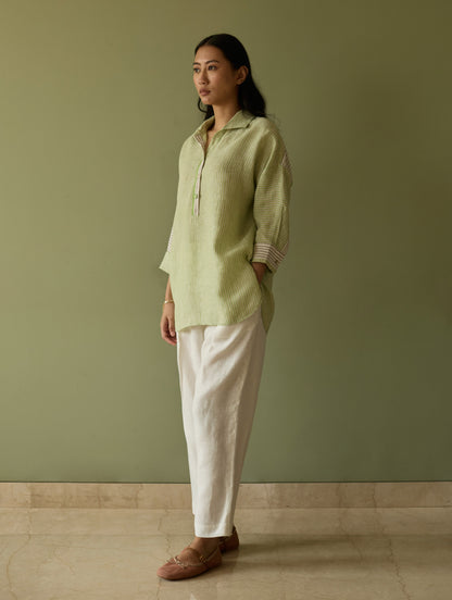 Risa Stripe Linen Co-ord Set - Meadow