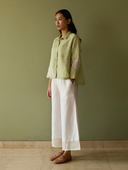 Tia Stripe Linen Co-ord Set - Meadow