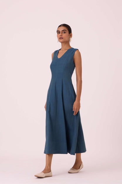 Emy Blue Handwoven Dress