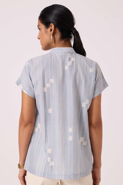 Kitty Blue Ikat Top