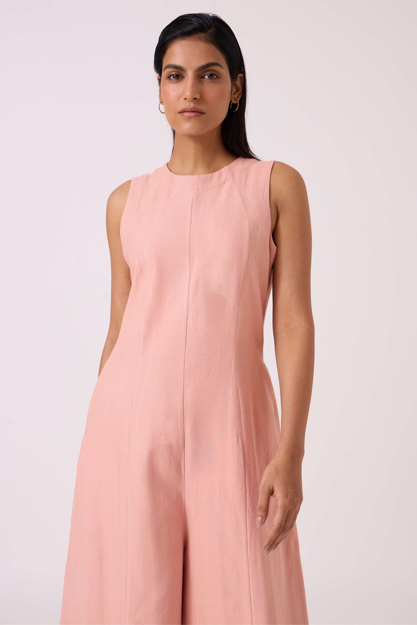 Vronsky Pink Handwoven Jumpsuit