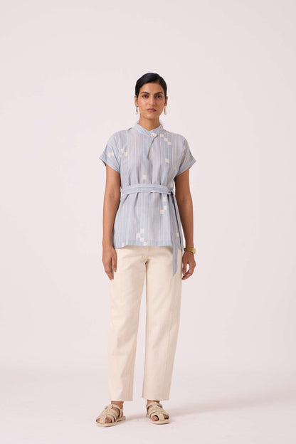 Kitty Blue Ikat Top