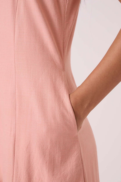 Vronsky Pink Handwoven Jumpsuit