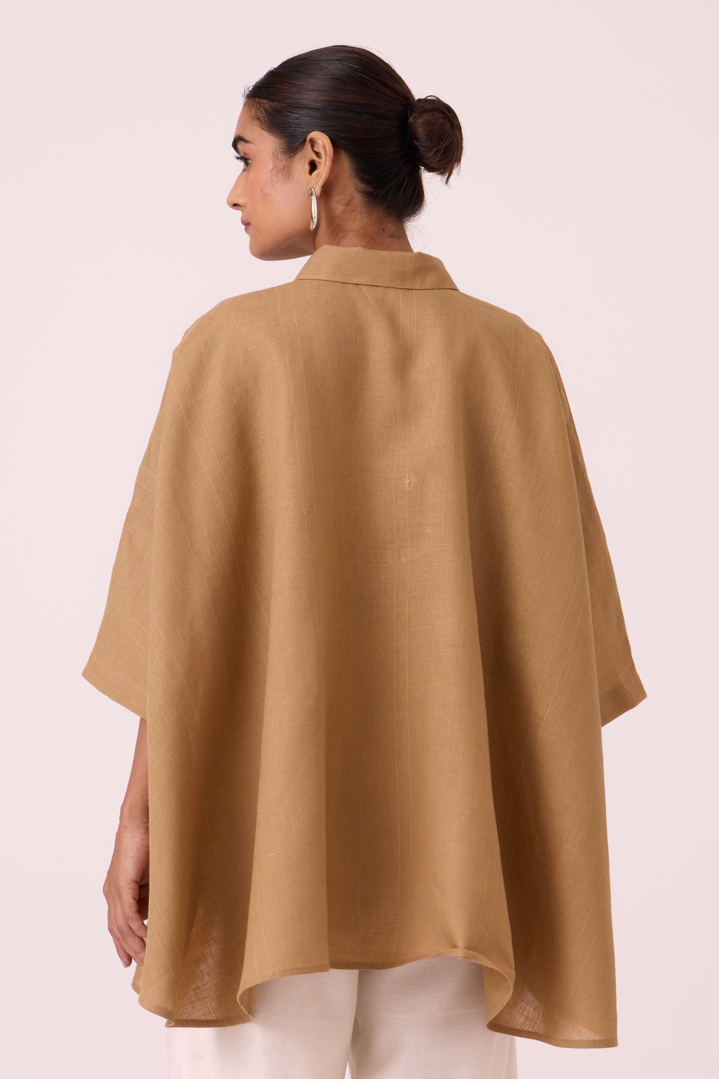 Liberty Tan Linen Cape Top