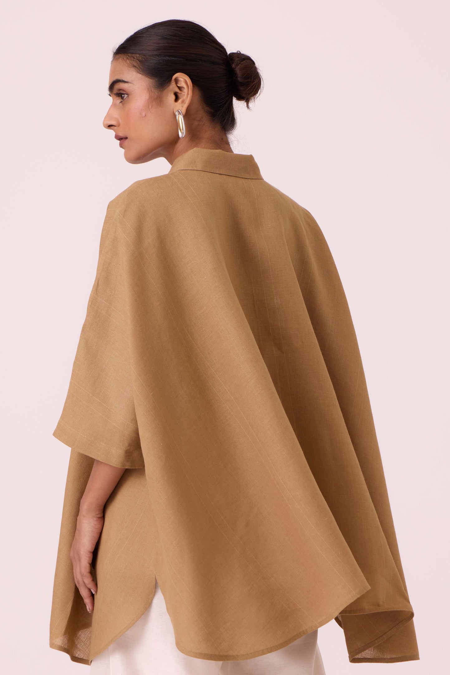 Liberty Tan Linen Cape Top
