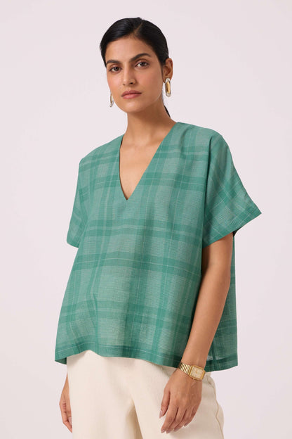Rue Green Handwoven Top