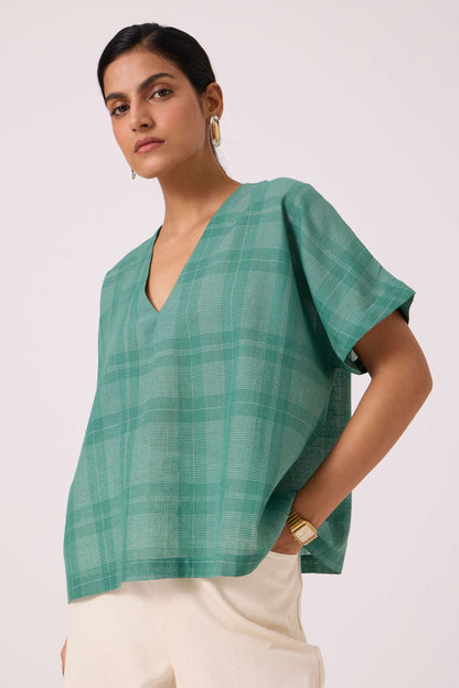 Rue Green Handwoven Top