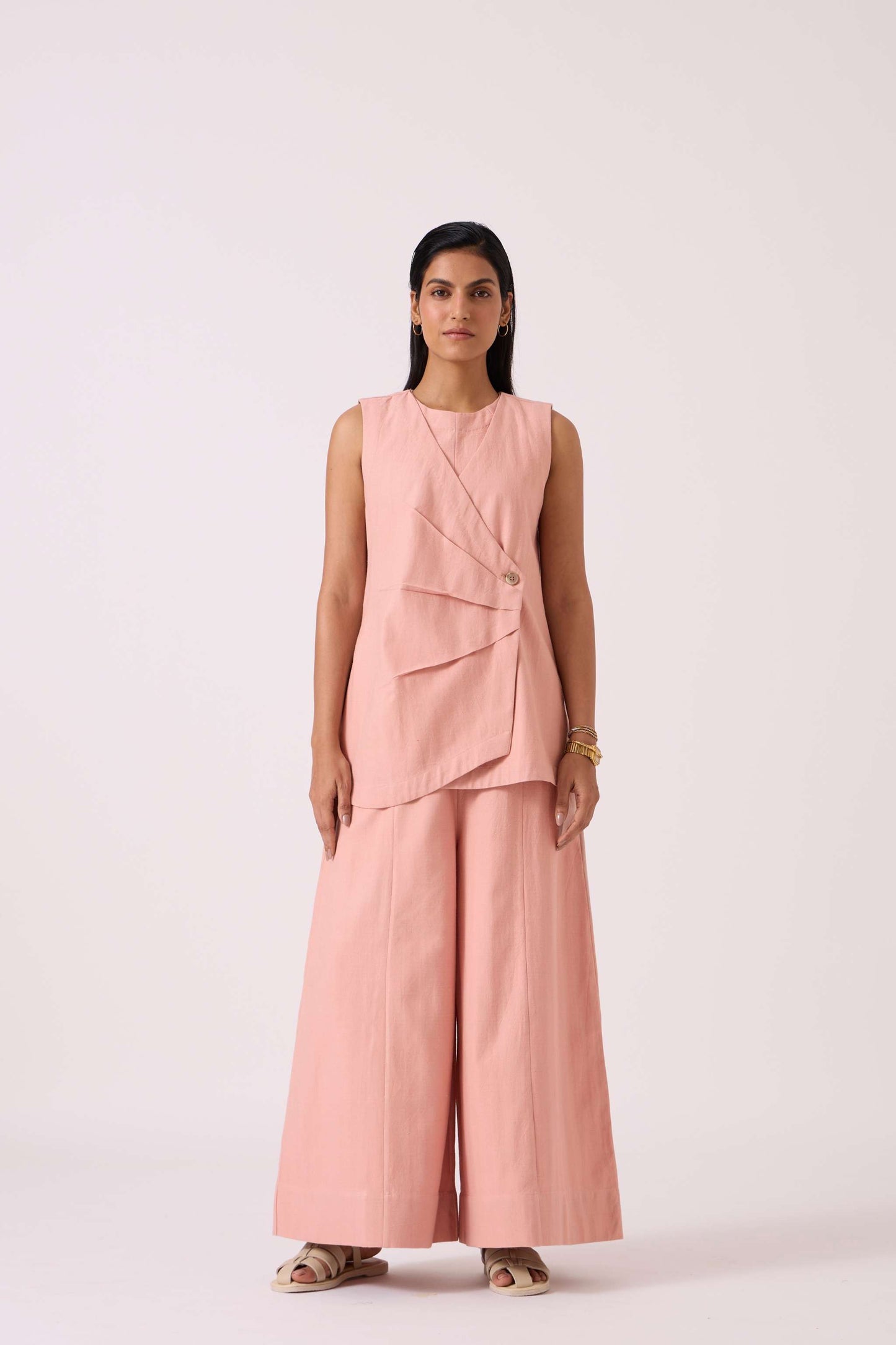 Vronsky Pink Handwoven Jumpsuit