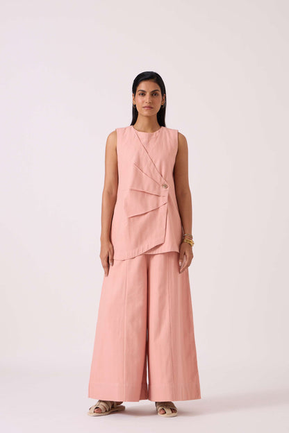Vronsky Pink Handwoven Jumpsuit