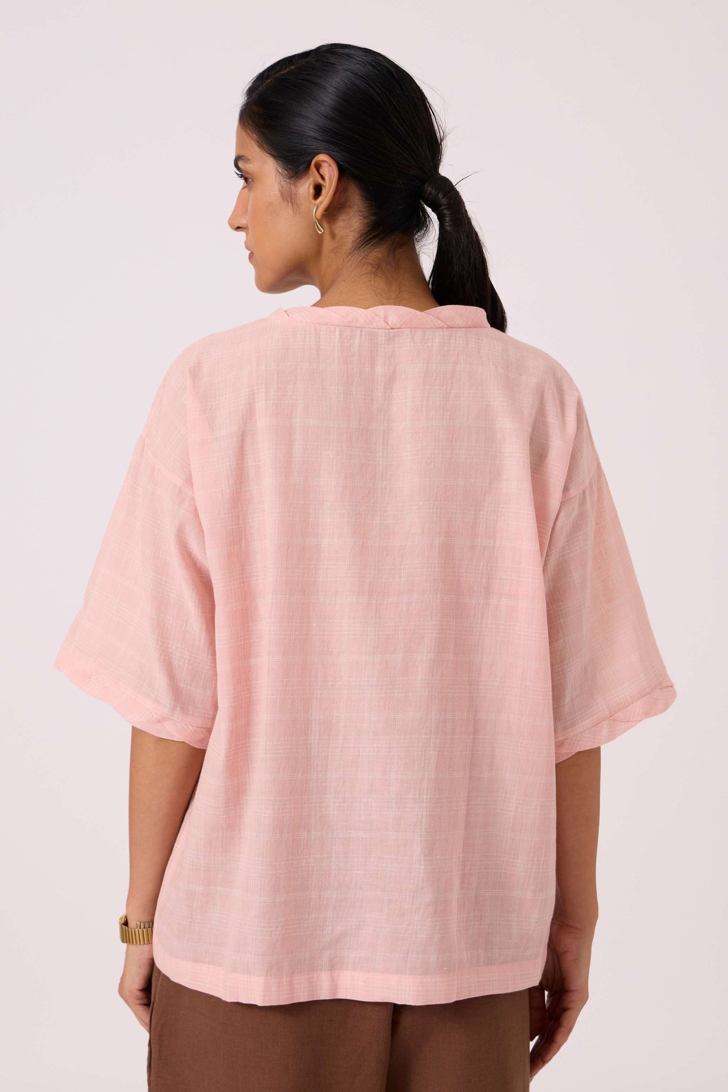 Laurie Pink Handwoven Top