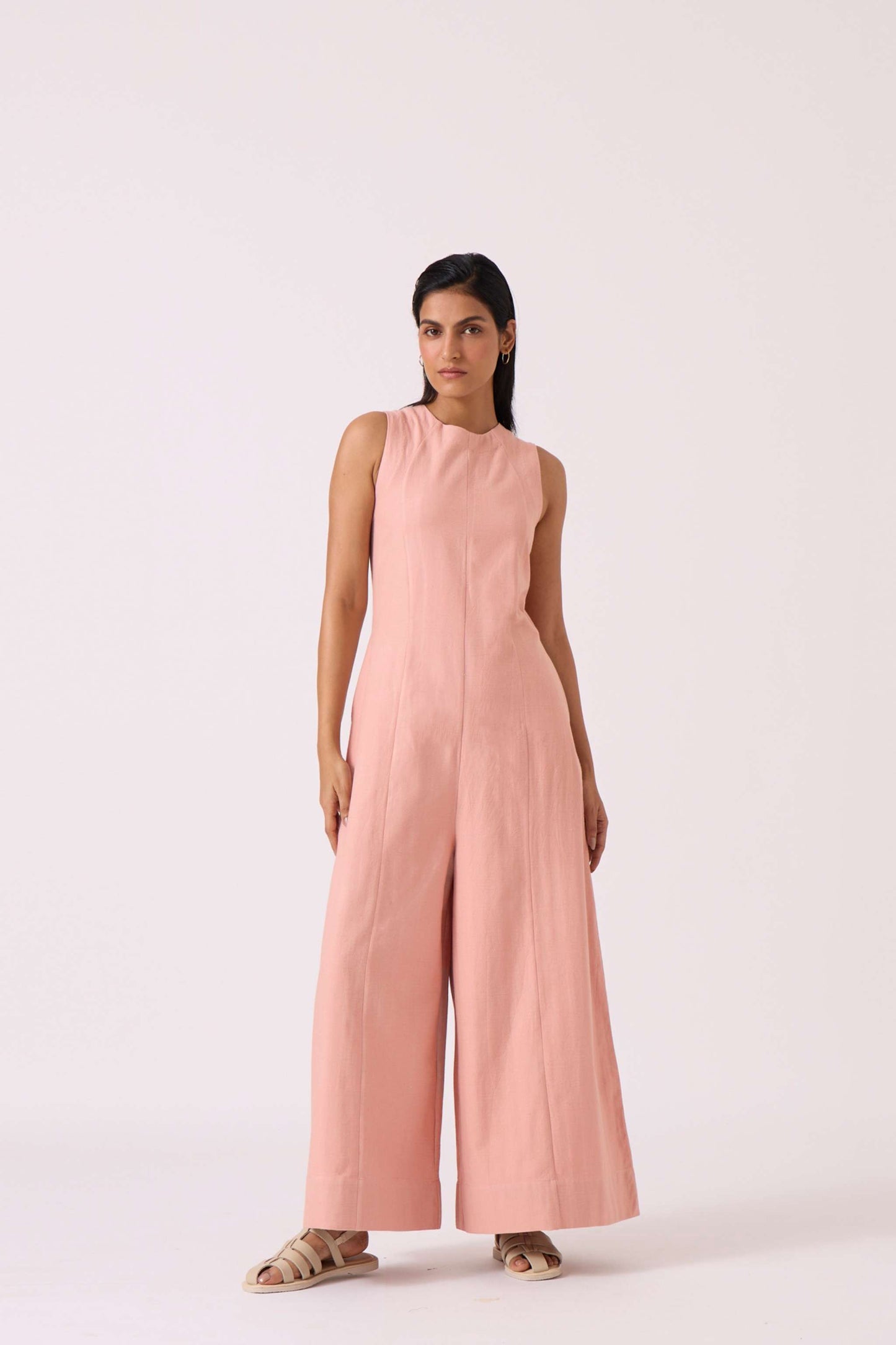Vronsky Pink Handwoven Jumpsuit