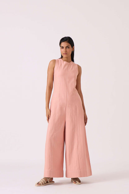 Vronsky Pink Handwoven Jumpsuit