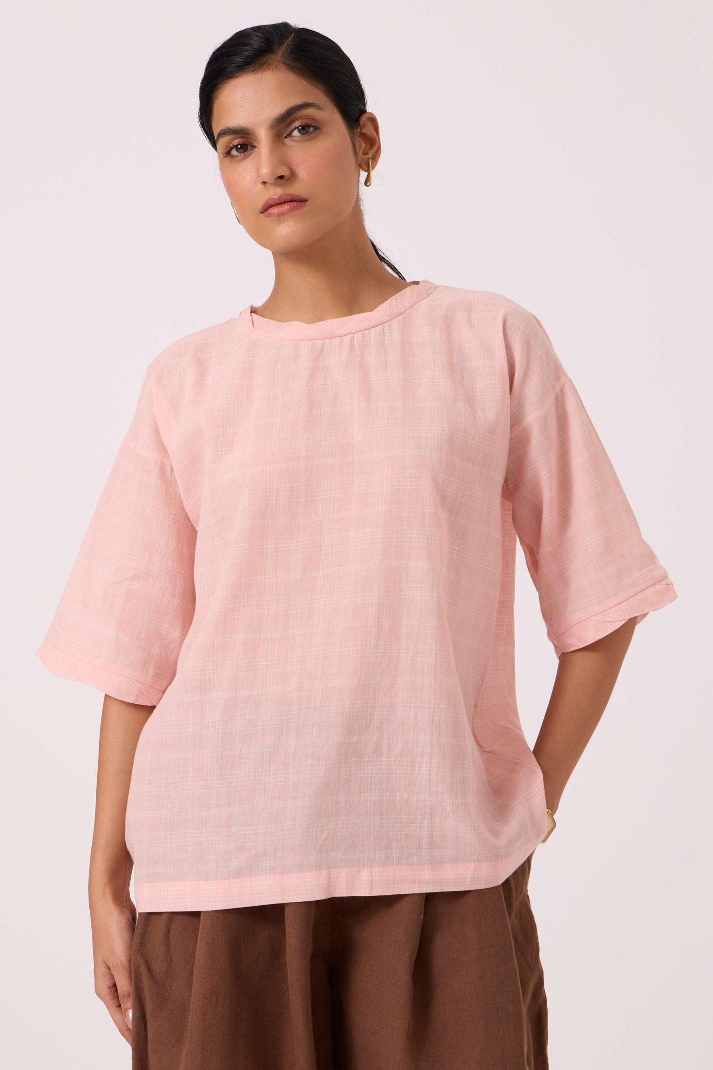 Laurie Pink Handwoven Top