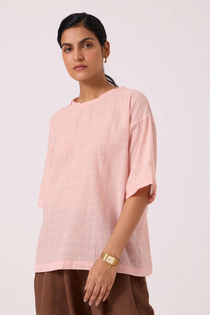 Laurie Pink Handwoven Top
